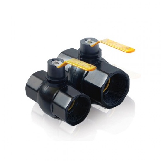 شیر توپی دو ضرب دسته فلزی با توپی آبکاری